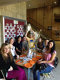 Students meeting in Sewell Hall on the Rocklin campus.