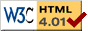 W3C Logo: Valid HTML 4.01 Transitional
